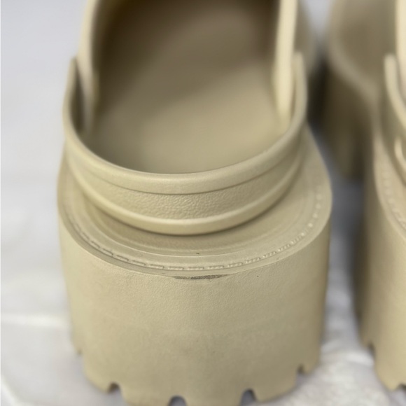 Cream Platform Clogs - Picture 10 of 12